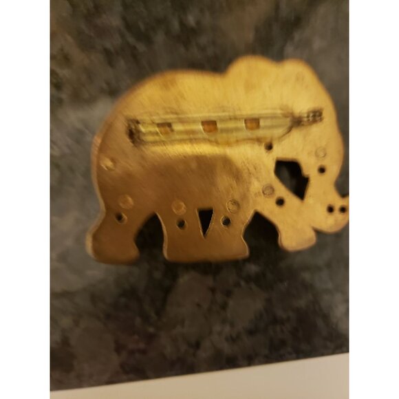 Lot of Six Assorted Vintage Elephant Brooch Pins Gem Accents & Gold/Silver Tones - Picture 4 of 16